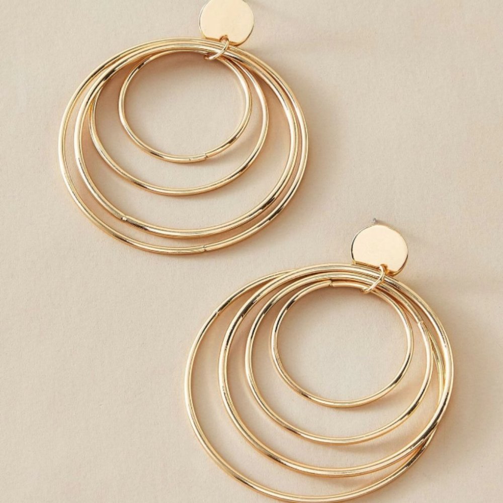 5 for $25 Rose Gold Color Geometric Earrings - Picture 2 of 4